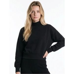 PINK ROSE | Solid Black High Neck Sweater Sweatshirt Women’s Size Medium